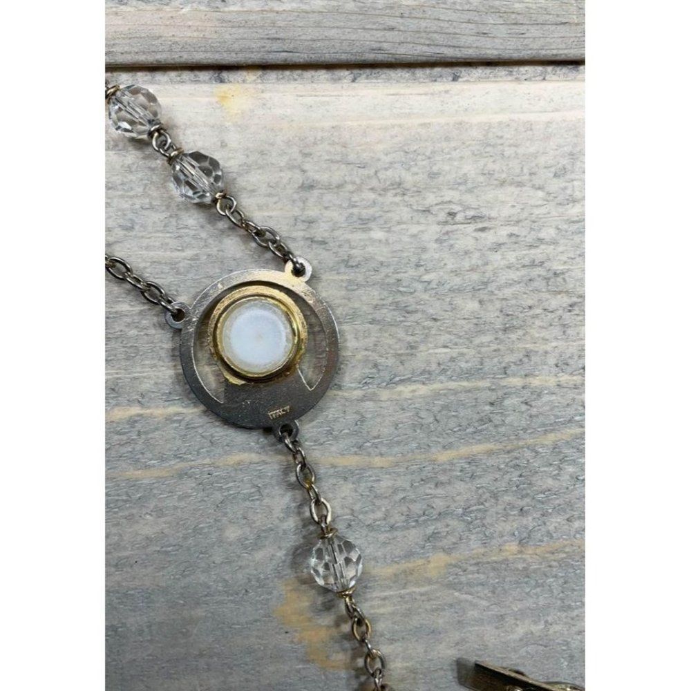 𝅺CLEAR crystal rosary beads with gold tone cross - Picture 6 of 9